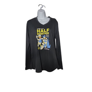 Run Disney WDW Half Marathon 2025 Women's Gray Donald & Daisy Shirt B Sz L